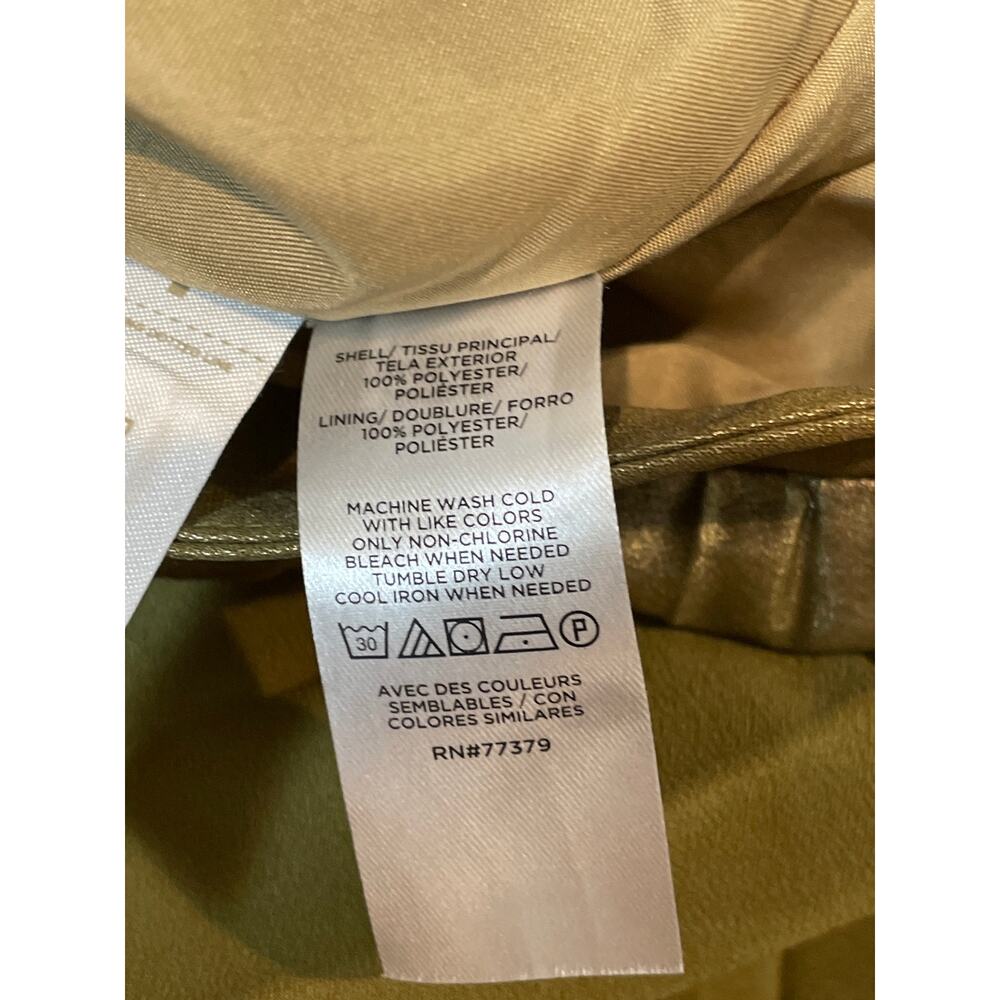 Ann Taylor Metallic Pleated Midi Skirt Size 16 Gold - Picture 7 of 7